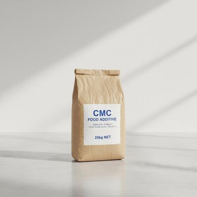 Qualità CMC additivo alimentare Carbossimetilcellulosa di sodio con buona stabilità termica, numero totale di piastre ≤ 500 Cfu/g in 25 kg per sacchetto di carta fabbrica