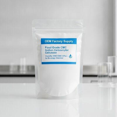 Qualità Fornitura di fabbrica OEM CMC di grado alimentare Carbossimetilcellulosa Sodica Viscosità 2000-5000 mPa.s per stabilizzante per bevande Fabbrica