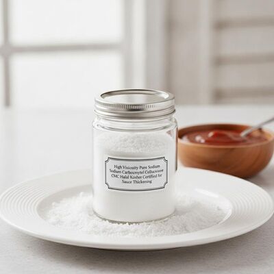 Qualità High Viscosity Pure Sodium Carboxymethyl Cellulose Powder CMC Halal Kosher Certified for Sauce Thickening Fabbrica